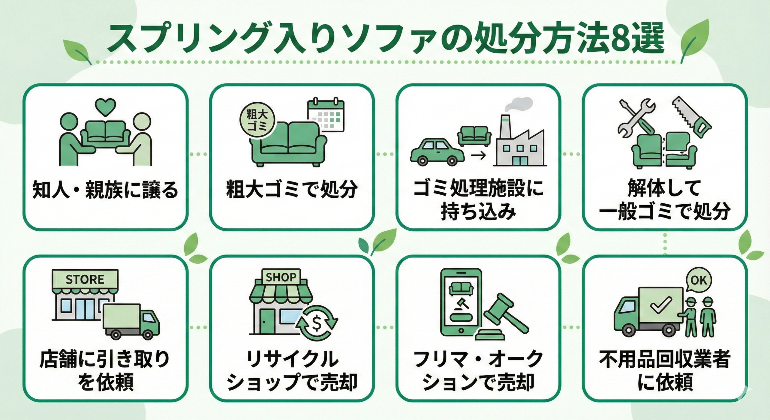 スプリング入りソファを処分する方法