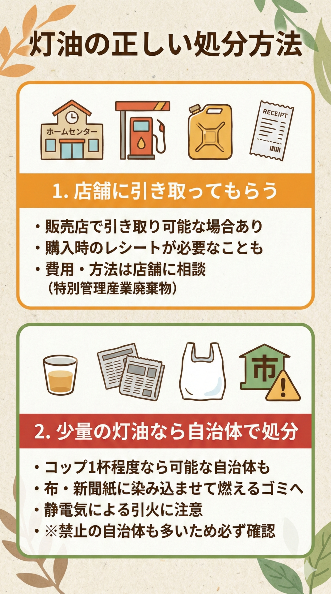 灯油の正しい処分方法