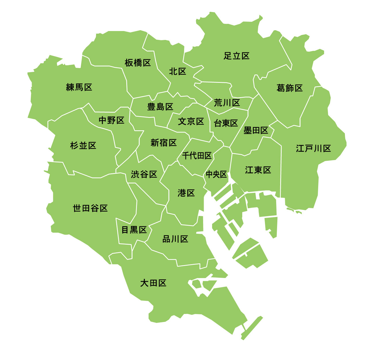 東京23区エリア別地図