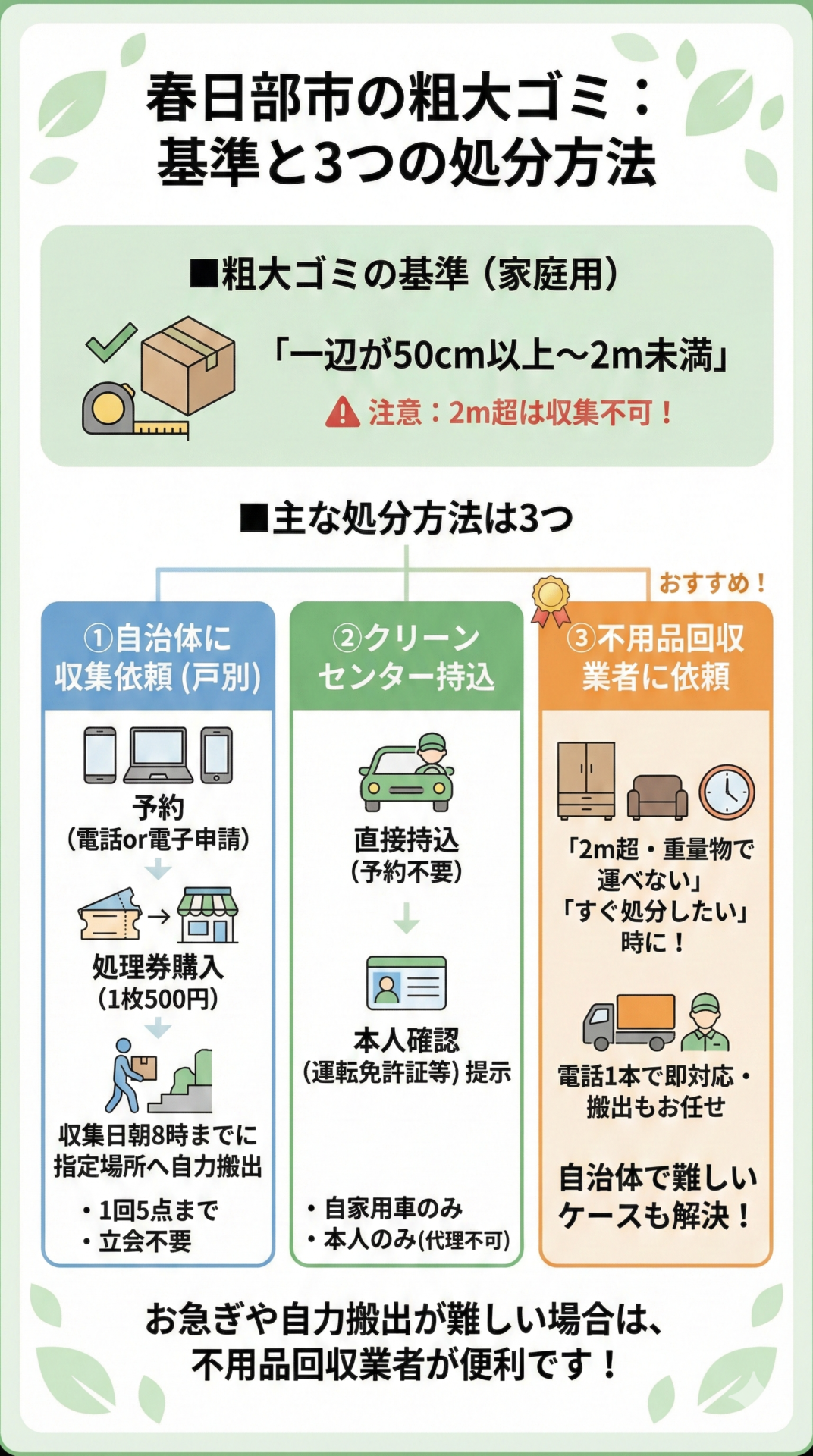 春日部市の粗大ゴミ基準