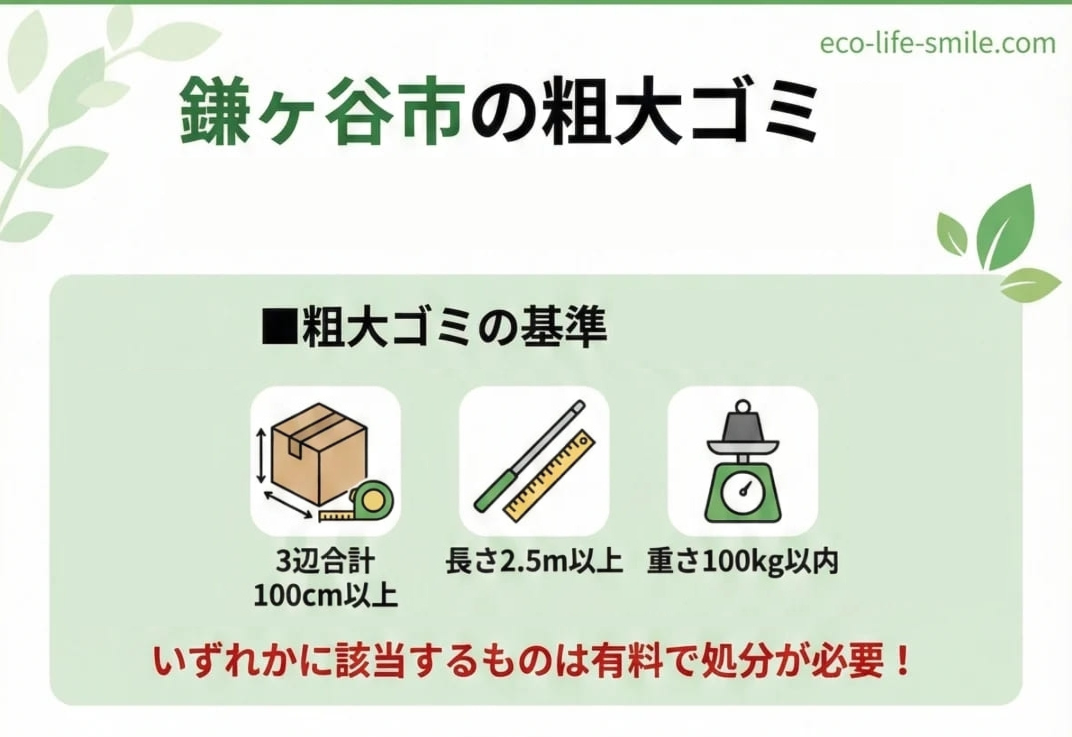 鎌ケ谷市の粗大ゴミの基準|サイズ・対象品目